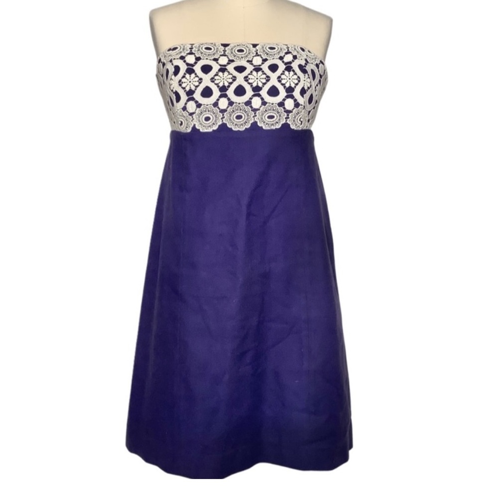 Lilly Pulitzer Navy Bowden Bodice Lace Strapless Dress - Size 0 - NWT!